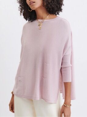 Mersea light pink catalina side split sweater womens OS boxy oversized lagenlook